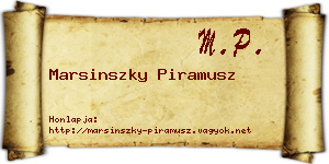 Marsinszky Piramusz névjegykártya